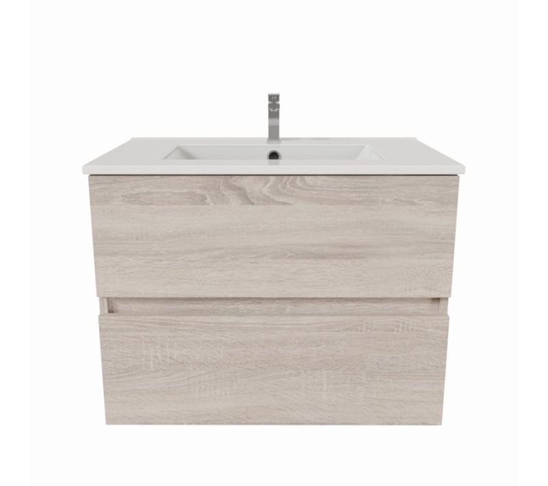 Meuble Salle De Bain Suspendu 70 Cm Rosaly- Bois- Céramique