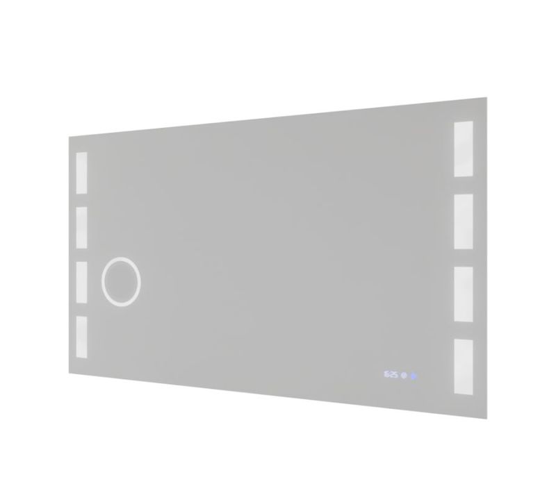 Miroir LED Réglable Excell Plus - 120 X 70 Cm Avec Antibuée, Loupe Et Horloge