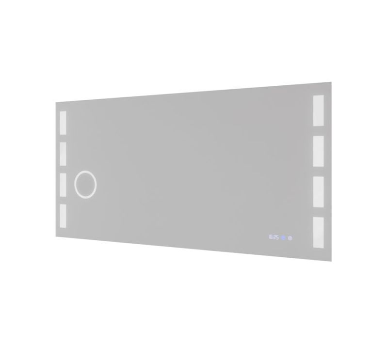 Miroir LED Réglable Excell Plus - 140 X 70 Cm Avec Antibuée, Loupe Et Horloge