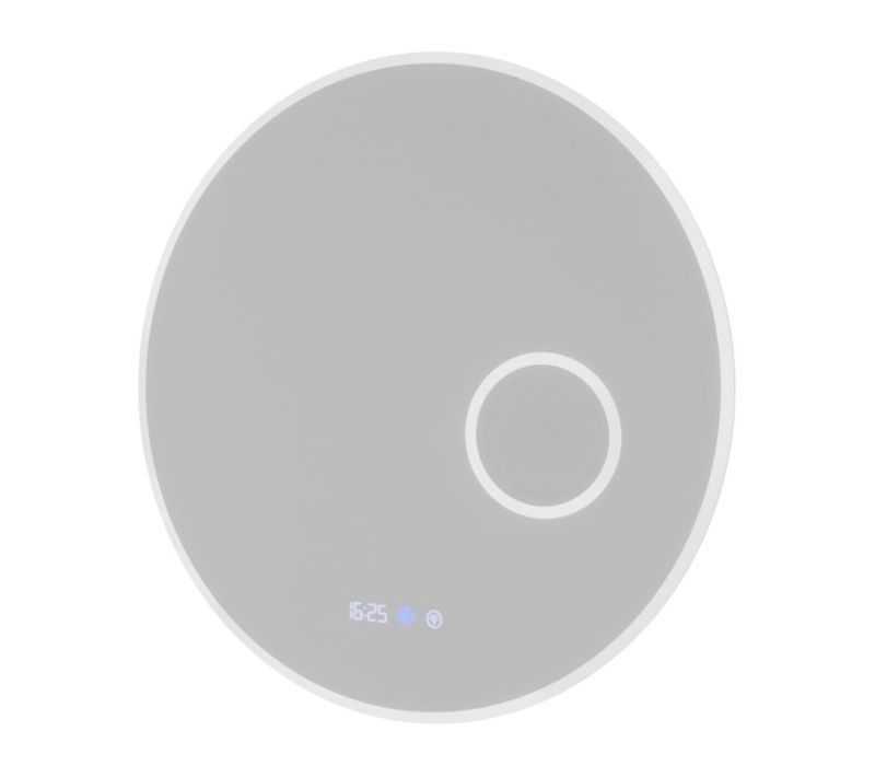 Miroir Rond Rondi Plus 60 Cm - Eclairage LED Réglable, Antibuée, Horloge Et Loupe