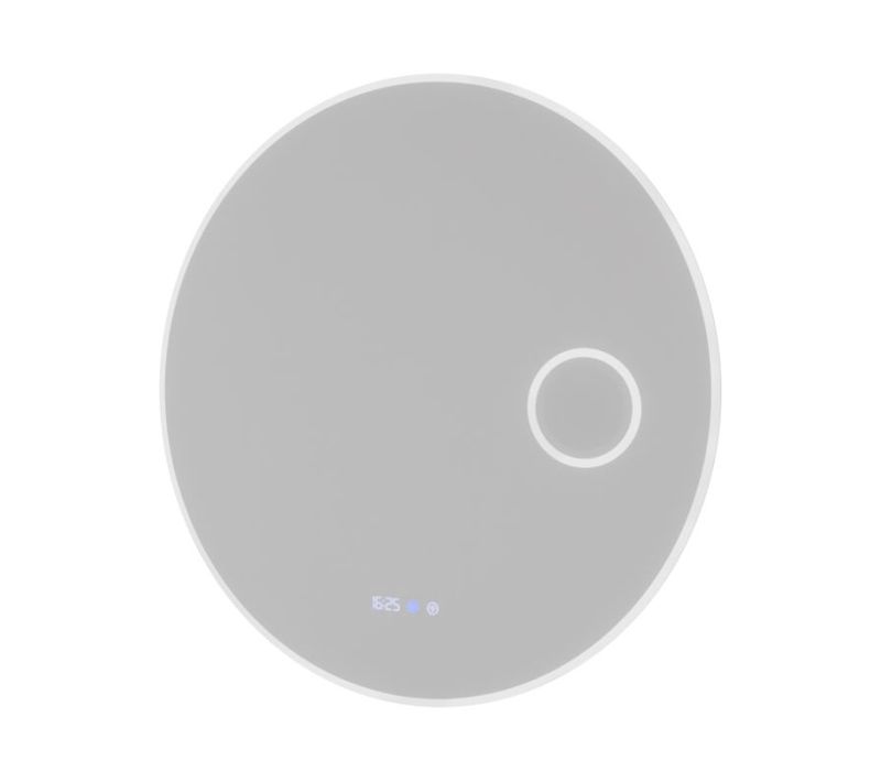 Miroir Rond Rondi Plus 80 Cm - Eclairage LED Réglable, Antibuée, Horloge Et Loupe
