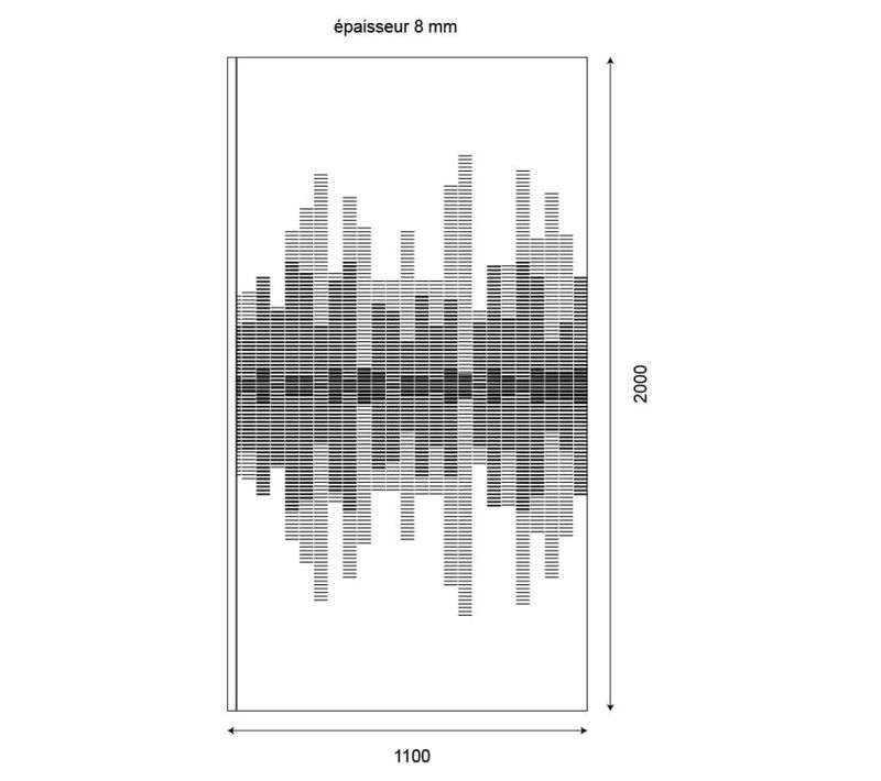 Paroi De Douche Fixe 110 Cm X 200 Cm Motif Manhattan - Verre 8 Mm