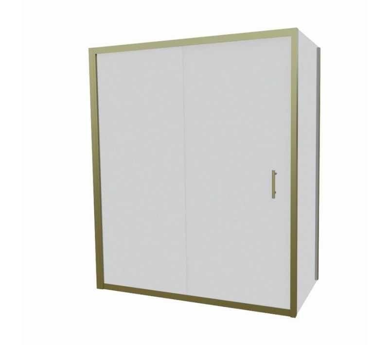 Paroi De Douche D'angle Porte Coulissante + Retour Fixe Goldy 160 Cm X 80 Cm