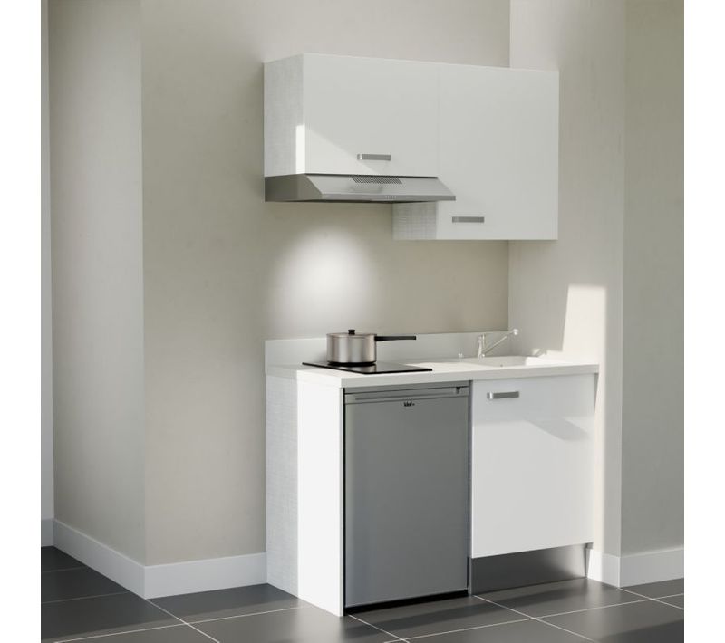 K01 : Blanc - Plan Monobloc Snova Évier à Droite + Electro Inox