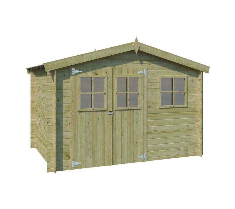 Abri De Jardin En Bois 4,91 M² Zurich 295 X 205 Cm (traité) Avec Plancher