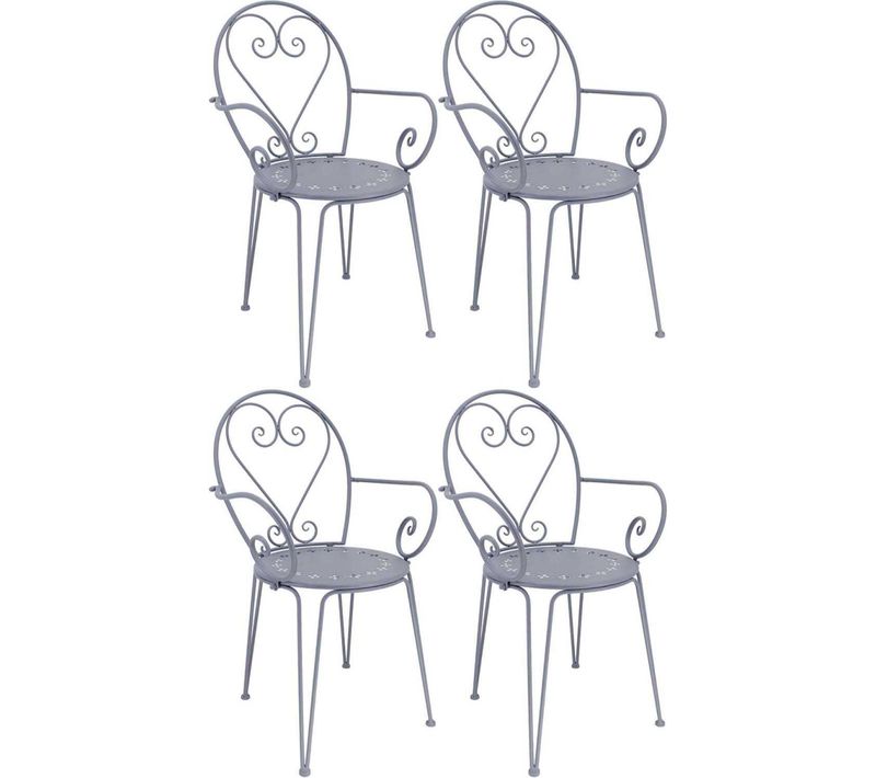 Fauteuil En Fer Belle Époque (lot De 4)