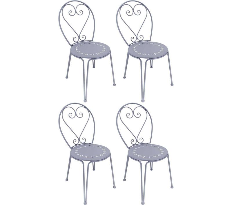 Chaise Détente En Fer Belle Époque Lot De 4