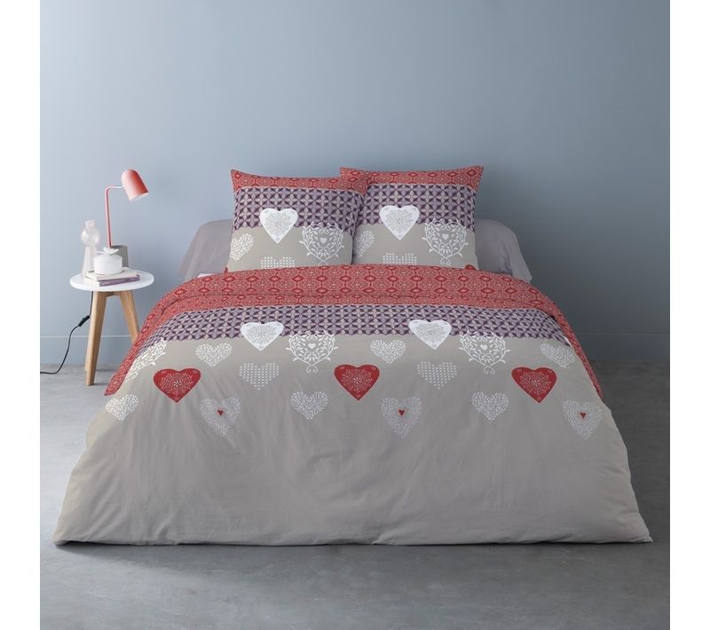 Housse De Couette Avec 2 Taies Carrées Flanelle Coton Naty