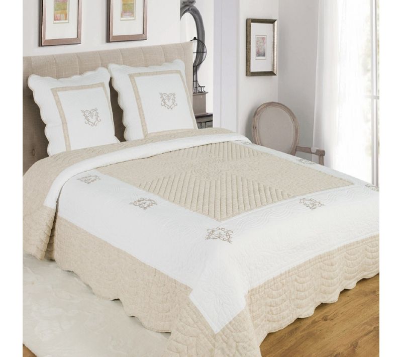 Couvre-lit Boutis Peaceland 230x250 + Taie(s) Assortie(s)