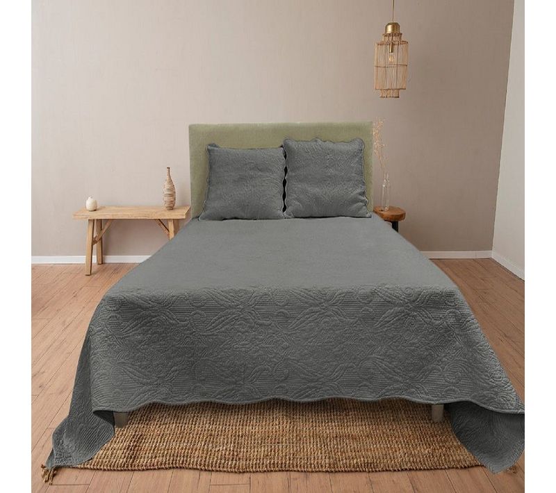 Couvre Lit 2 Personnes Plaisance 230x250 Cm - Boutis Coton Haut De Gamme Pour Lit Double Avec 2