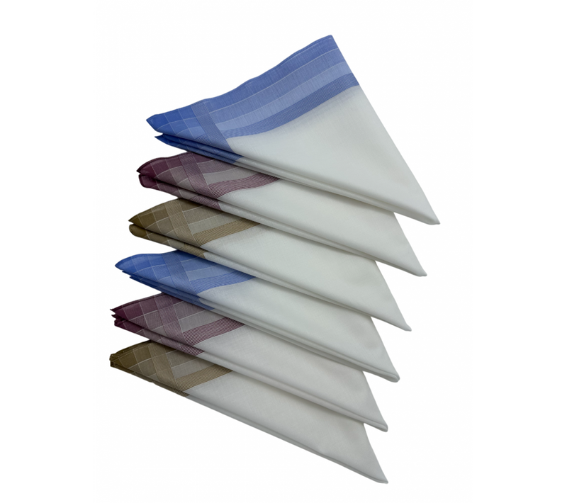 Lot De Mouchoirs Homme 100 % Coton Jumel 45x45 Cm - Douceur Premium, Réutilisables, Intérieur Blanc