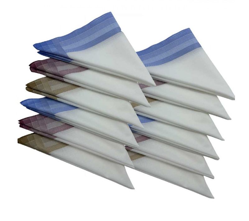 Lot De Mouchoirs Homme 100 % Coton Jumel 45x45 Cm - Douceur Premium, Réutilisables, Intérieur Blanc
