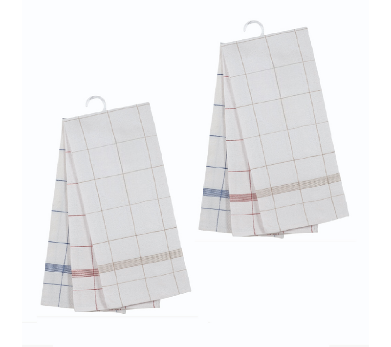 Lot De 6 Torchons Professionnels Classique En Coton Et Lin 70x70 Cm - Absorption Et Résistance Pour
