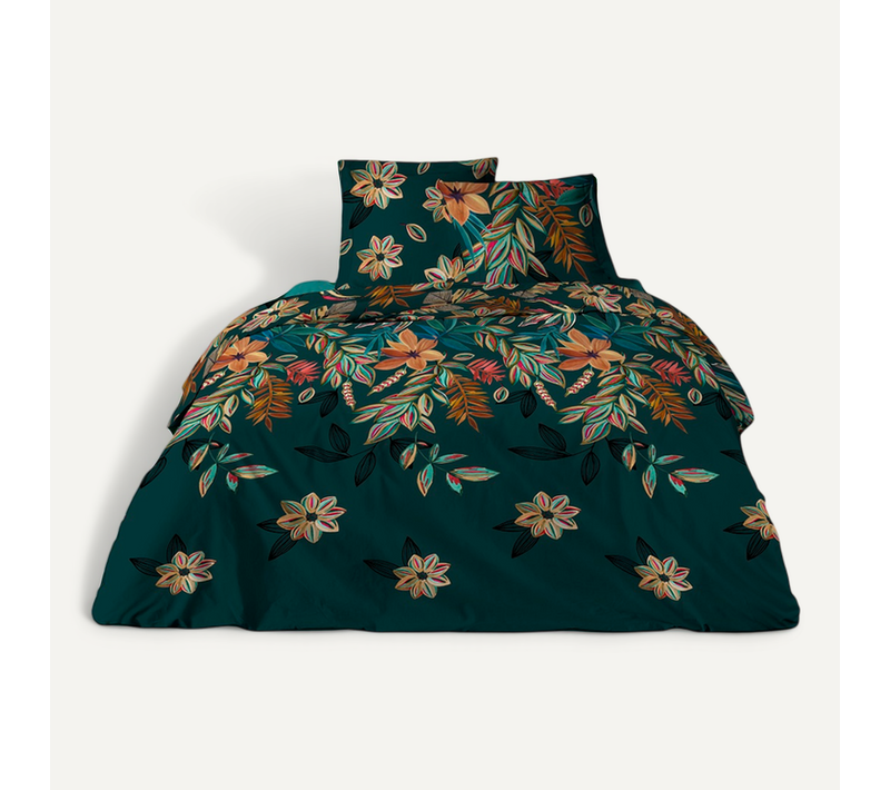 Housse De Couette 240x220 Botanical Garden Pur Coton + Taies