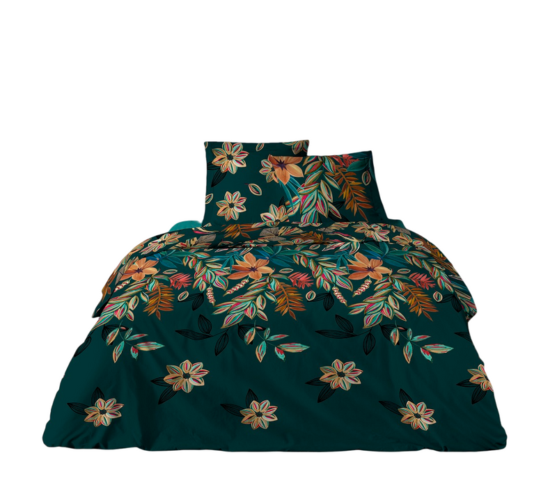 Housse De Couette 260x240 Botanical Garden Pur Coton + Taies