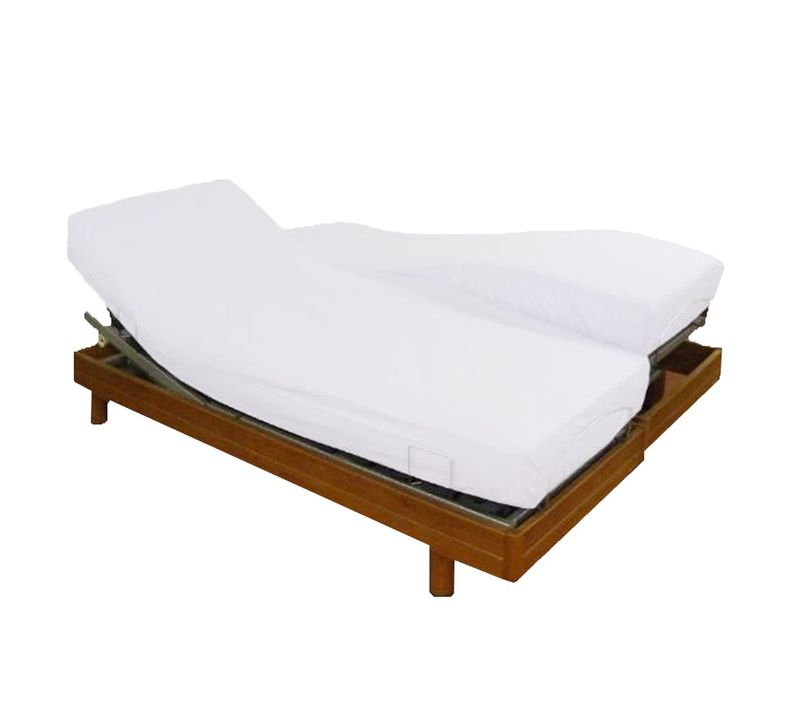 Protège Matelas 2x90x200 Coton 400 G/m2, Spécial Lit Articulé Tête Et Pieds Relevables