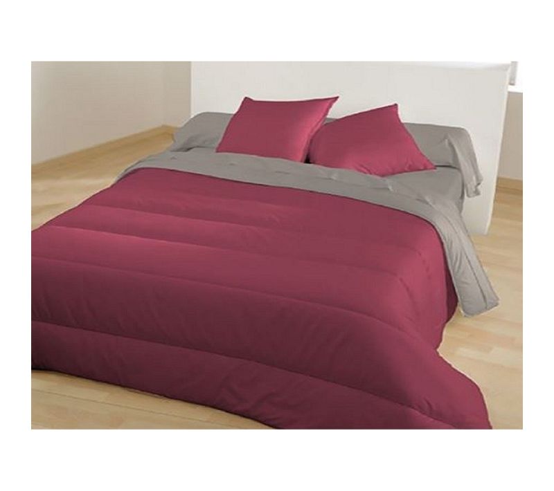 Couette Réversible Microfibre 220x240cm Bourgogne-poivre