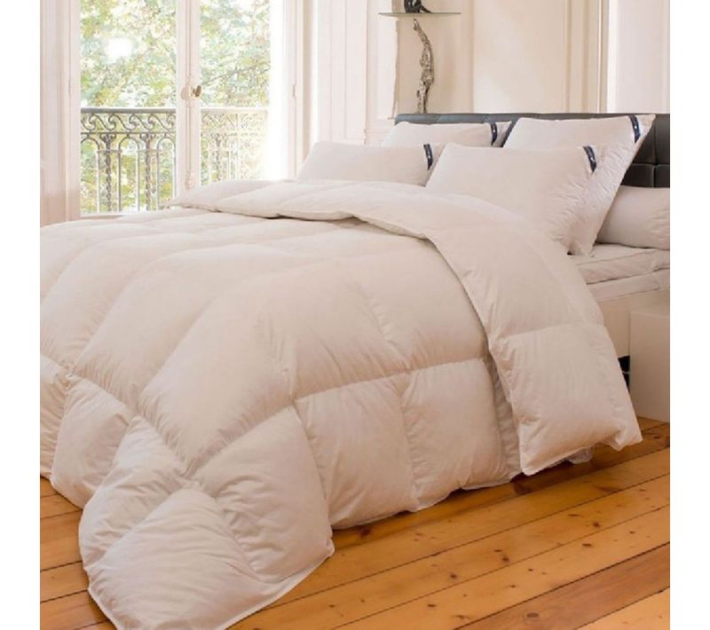 Couette Naturelle 90% Duvet Neuf 300gr/m² - 200x200cm - Fabrication Française - Enveloppe 100% Coton