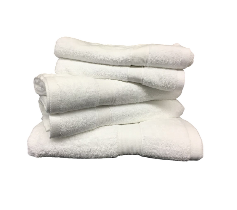 Lot De 5 Serviettes Éponge Blanches - 100 % Coton 600 G/m², Grande Absorption, Douceur Incomparable,