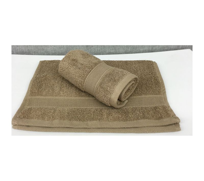 Lot De 2 Serviettes Invités Taupe - 30x50