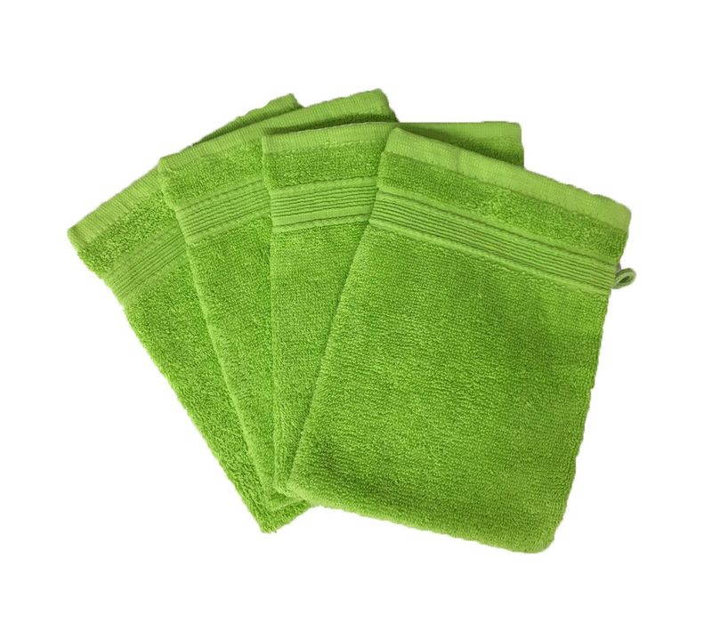 Lot De 4 Gants De Toilette - 20x15 - Anis
