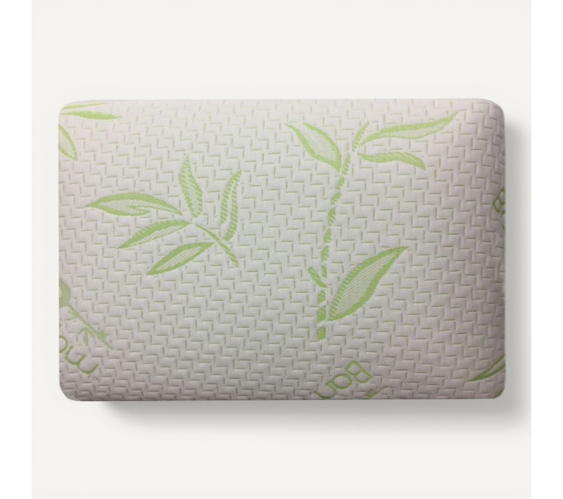Oreiller Mémoire De Forme Visco 40x60 Cm – Forme Rectangulaire Ergonomique – Enveloppe En Bambou