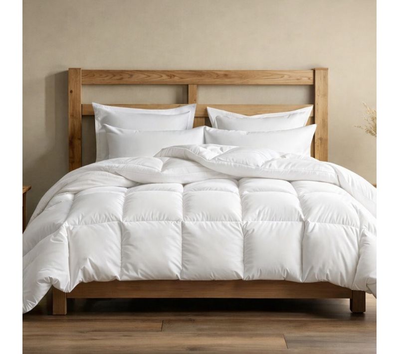 Couette 240x260 Naturelle 4 Saisons En Duvet Jumelable - Alpes Blanc