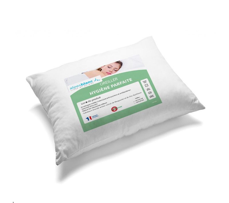Lot De 2 Oreillers 45x70 Cm Anti-acariens Fabrication Françasie - Confort Sain, Protection Triple