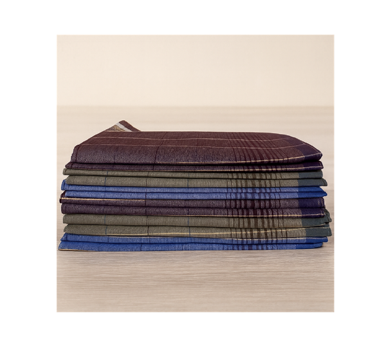 Lot De 12 Mouchoirs De Travail Carreaux Albert - 100% Coton - Doux Et Écologique - 50x50cm