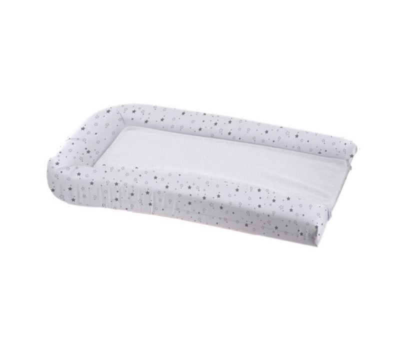 Matelas Langer Pvc + 2 Éponges Amovibles - Blanc Imprime Étoiles