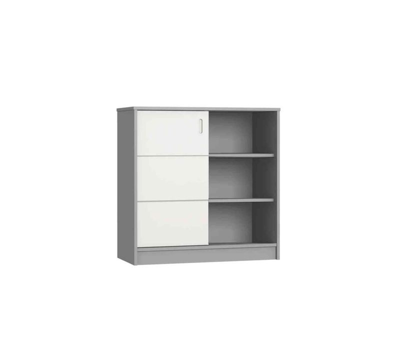 Commode Bébé En Bois Anthracite À Porte Coulissante Java