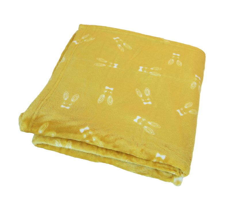 Couverture Bébé Aux Impressions De Lapins - 75x100 Cm - Jaune