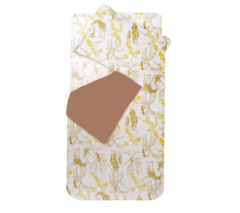 Parure De Lit Enfant Animaux De Safari - 100x140 Cm - Jaune