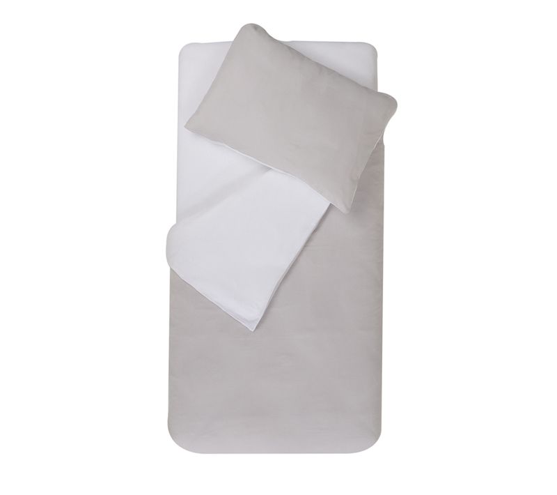 Parure De Couette Bicolore Pour Enfant - 75x120 Cm - Gris Clair