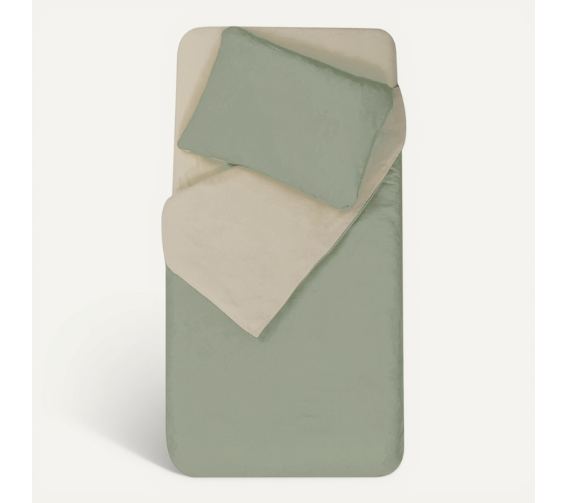 Parure De Couette Bicolore Pour Enfant - 100x140 Cm - Vert Clair