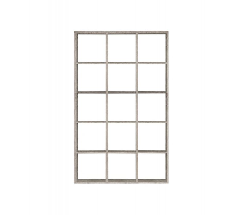 Etagère Cube 15 Casiers Décor Chêne Grisé - Classico