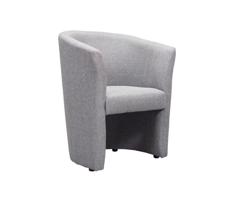 Fauteuil Cabriolet Arrondi En Tissu Gris Design Contemporain - Cabri