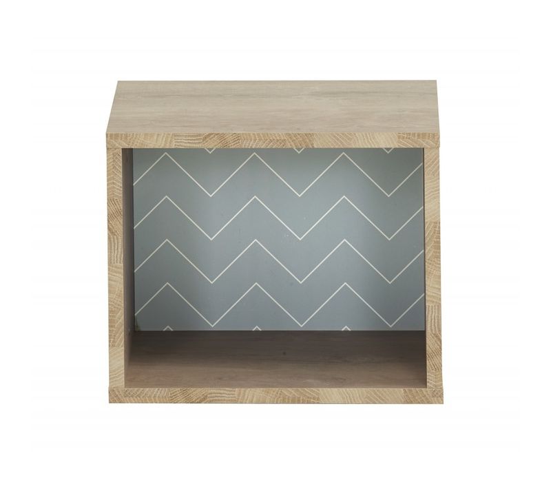 Etagère Cube Murale Réversible Décor Bois Blanc Ou Bleu - Sidoine