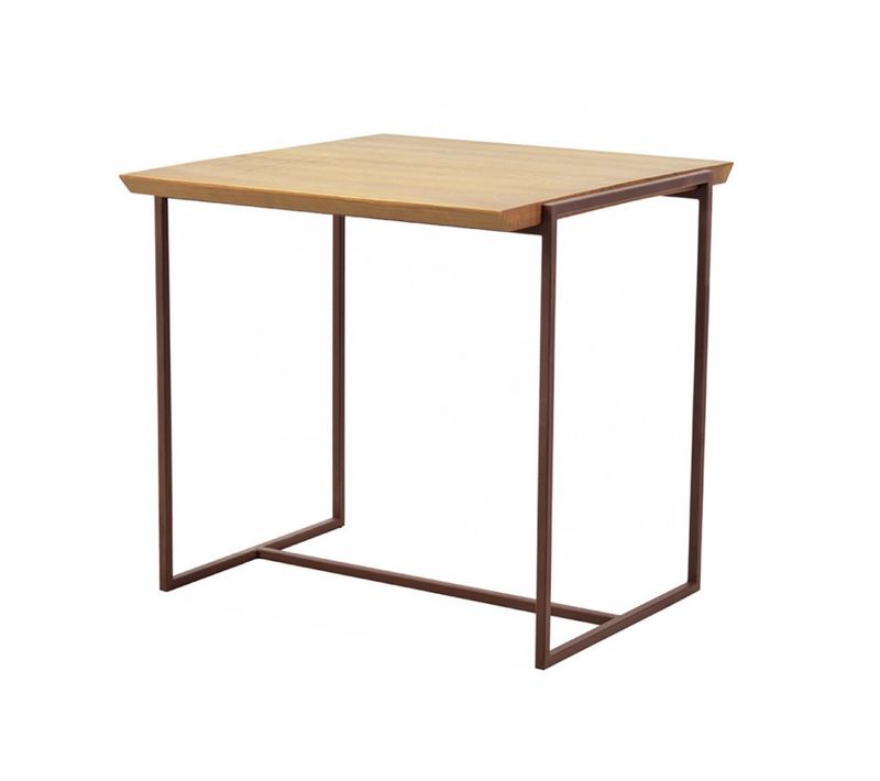 Table D'appoint En Bois De Pin Et Métal Marron - Linea