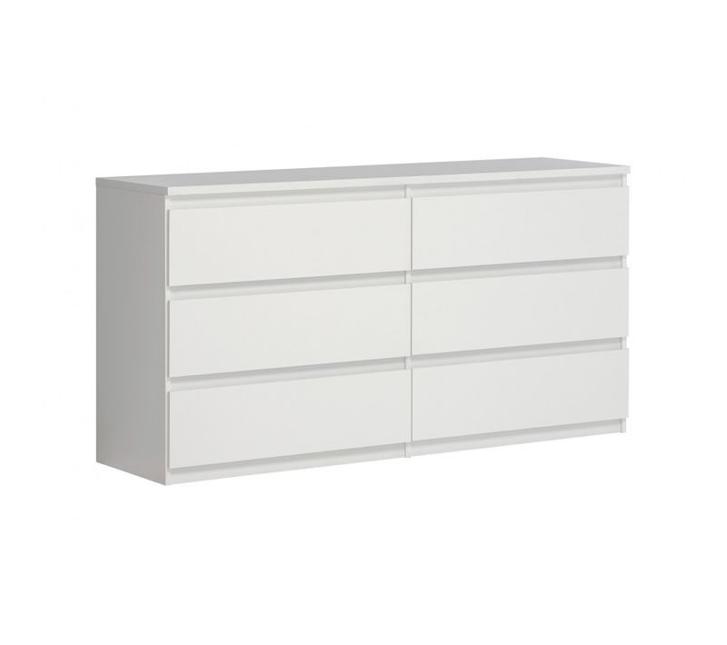 Grande Commode 2x3 Tiroirs Blanc Mat - Benny