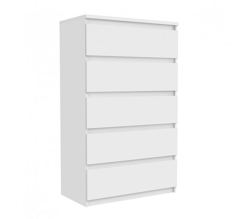 Grande Commode 5 Tiroirs Blanc Mat - Benny