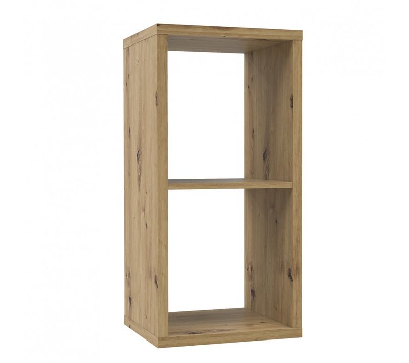 Etagère Cube 2 Casiers Décor Bois Rustique Texturé - Classico