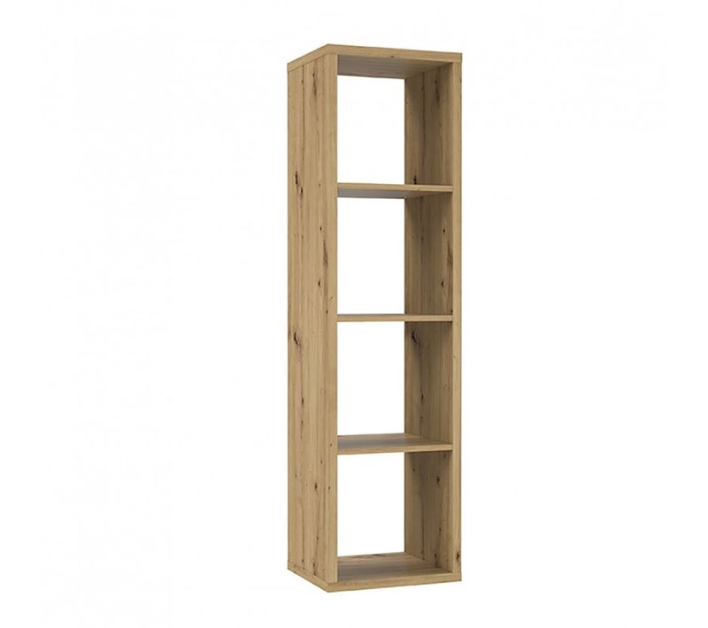 Etagère Colonne 4 Casiers Décor Bois Rustique Texturé - Classico
