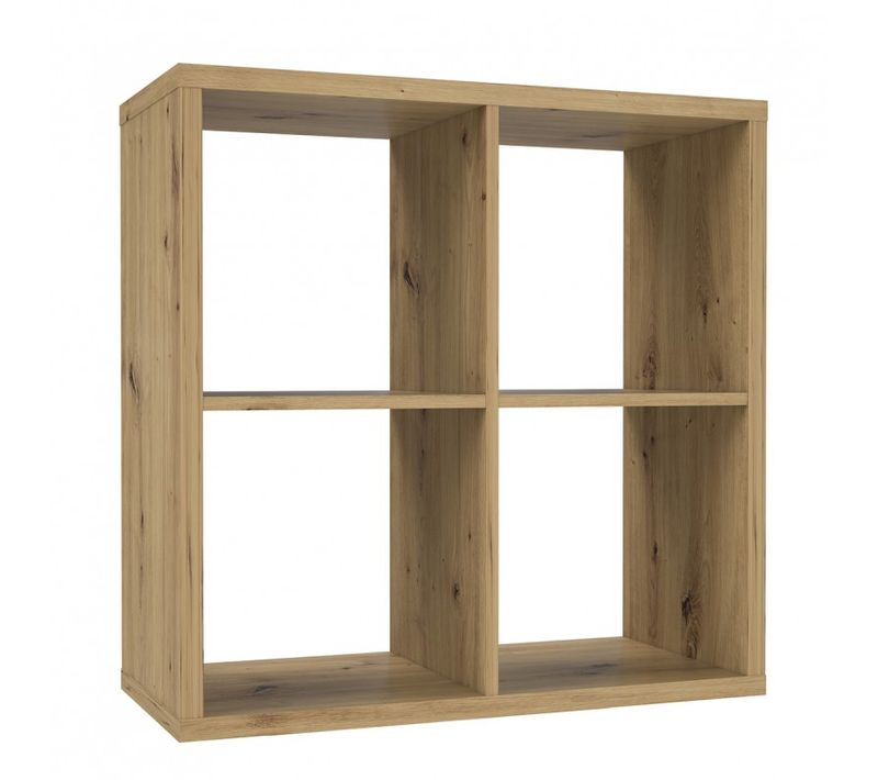 Etagère Cube 4 Casiers Décor Bois Rustique Texturé - Classico