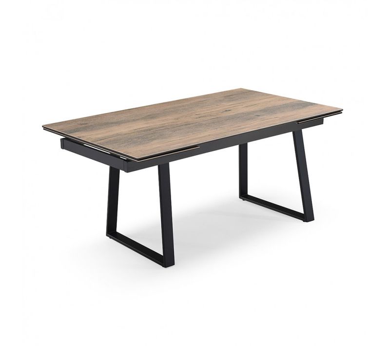 Table Extensible 160/240 Cm Céramique Effet Bois Pieds Luge - Texas 02