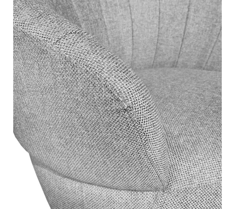 Fauteuil Rond Pivotant 360° En Tissu Gris Clair Moderne - Corolla