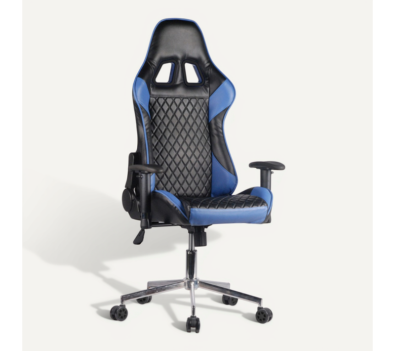 Fauteuil De Bureau Gaming Noir Et Bleu Dossier Inclinable - Game Over