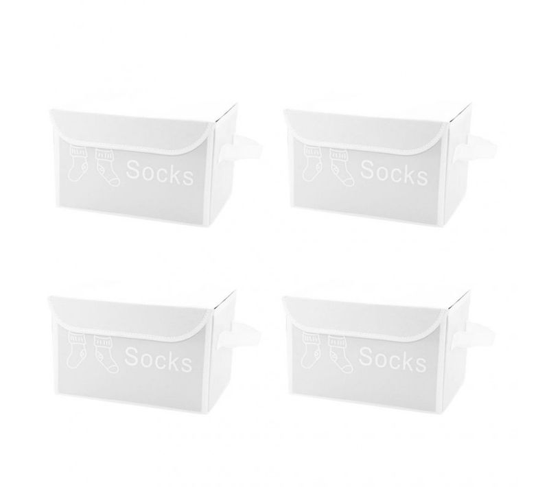 Lot De 4 Boîtes De Rangement Blanc Avec Couvercle 100% Nylon - Space