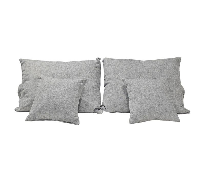 Set 6 Coussins Décoratifs Pour Lit Tissu Gris Chiné 3 Tailles - Aisha