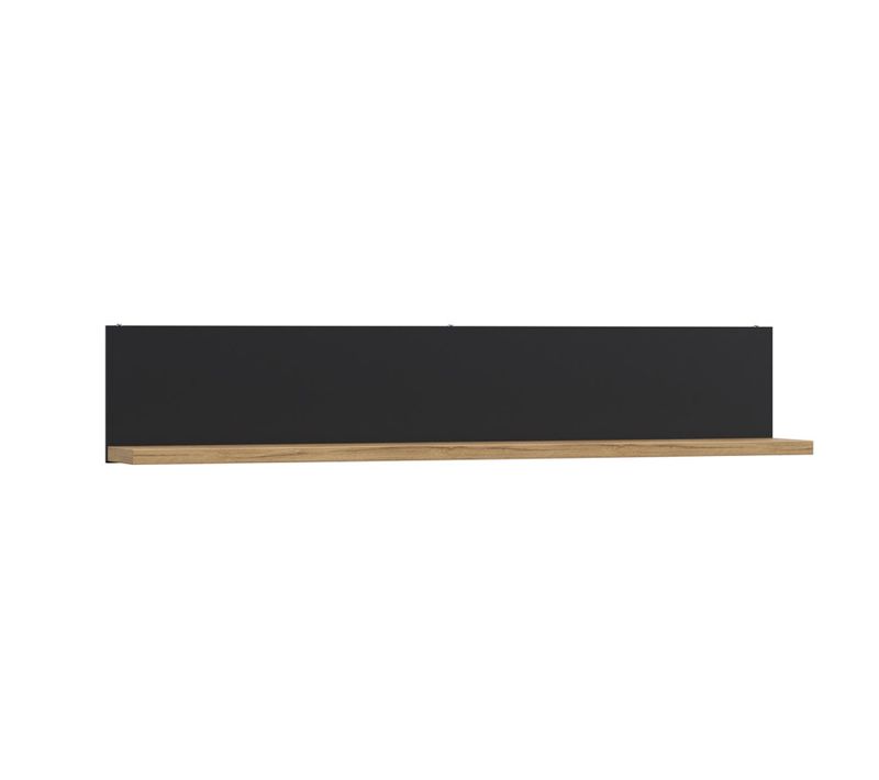 Etagère Murale 160 Cm Décor Chêne Et Noir Mat - Farm